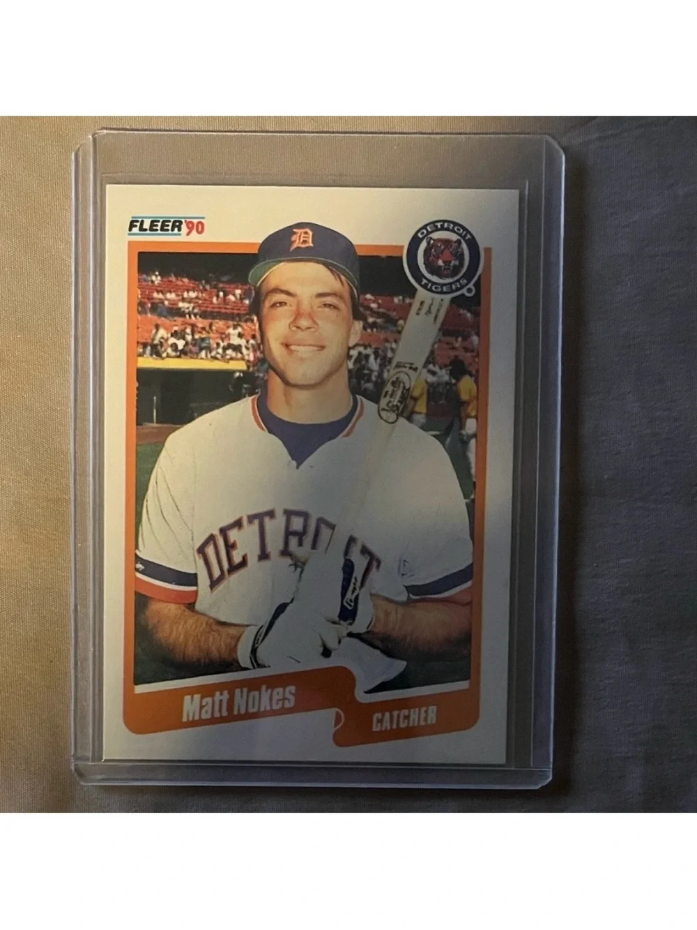 VINTAGE 1990 Matt Nokes Fleer MLB Detroit Tigers Baseball Trading Card